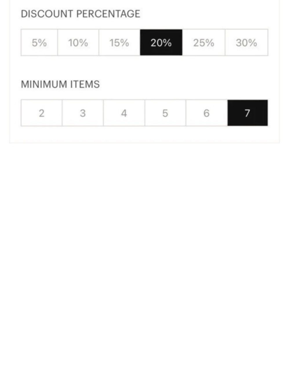 Seller Discounts Settings Screen